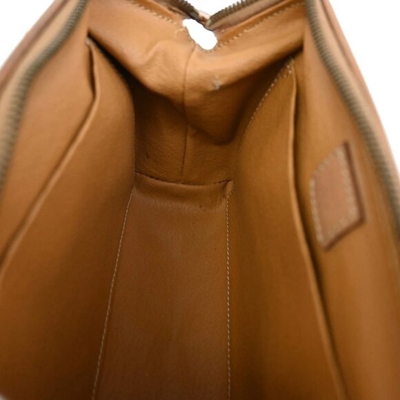 CELINE Logo Macadam Pattern Pouch Bag PVC Leather Brown GHW Italy - Picture 9 of 16